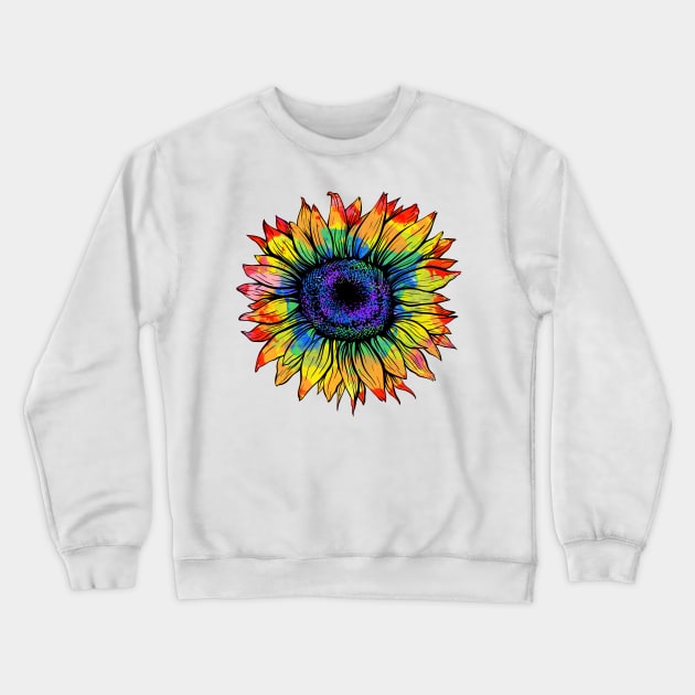 Tie Dye Sunflower Crewneck Sweatshirt by PolkaDotsShop